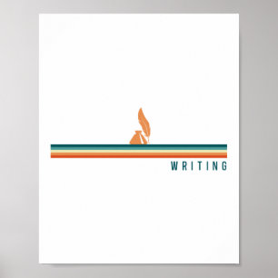 Writing Author Writing Retro Poster