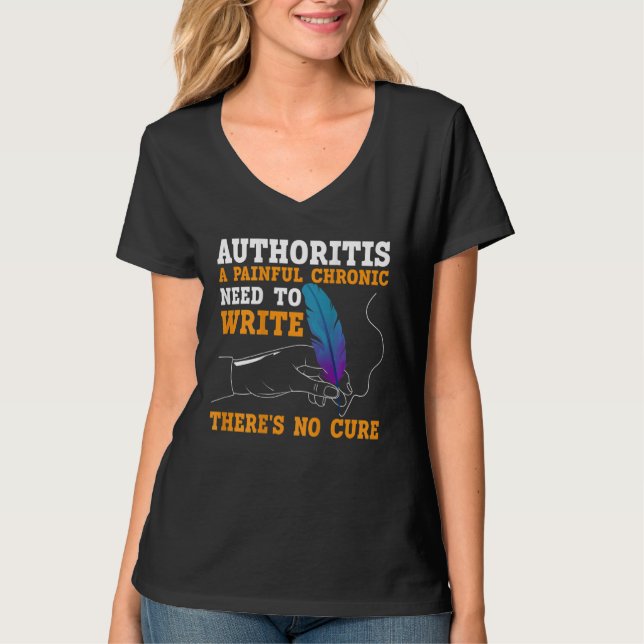 Writing BACKPRINT For Authors And Writers 2 T-Shirt (Front)