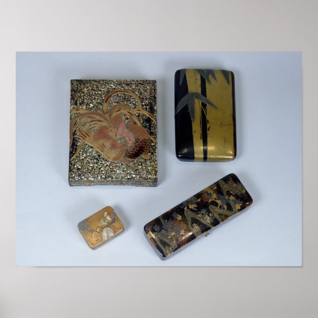 Writing case decorated with a cockerel poster (Front)