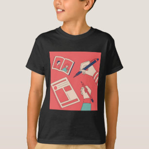 Writing Colorful Expressive Digital Art Illustrati T-Shirt