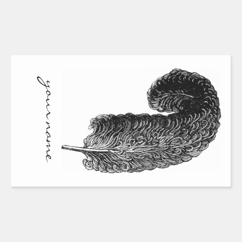 Writing Feather Bookplate Stickers