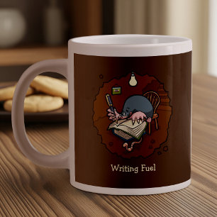 Writing Fuel Cute Cartoon Mole Writer In Burrow Giant Coffee Mug