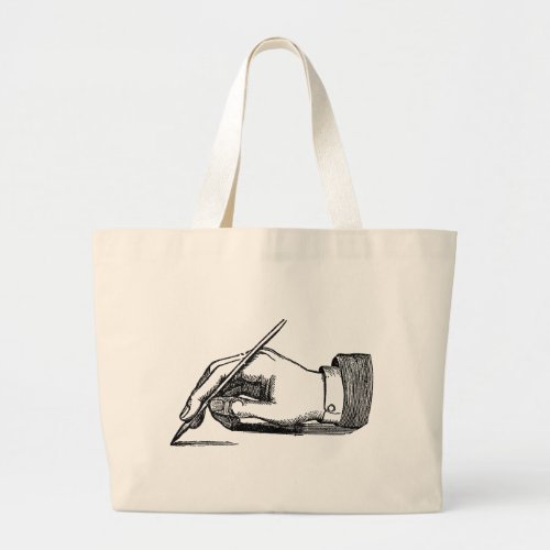 Writing Hand Totebag Large Tote Bag