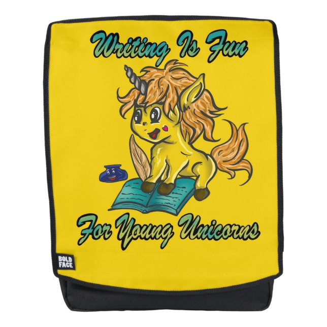 Writing Is Fun For Young Unicorns Backpack (Front)