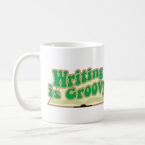 Writing Is Groovy Fun Author Retro Book Style Coffee Mug