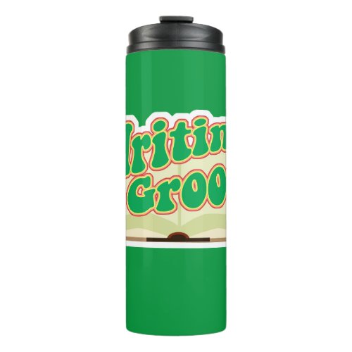 Writing Is Groovy Fun Author Retro Book Style Thermal Tumbler