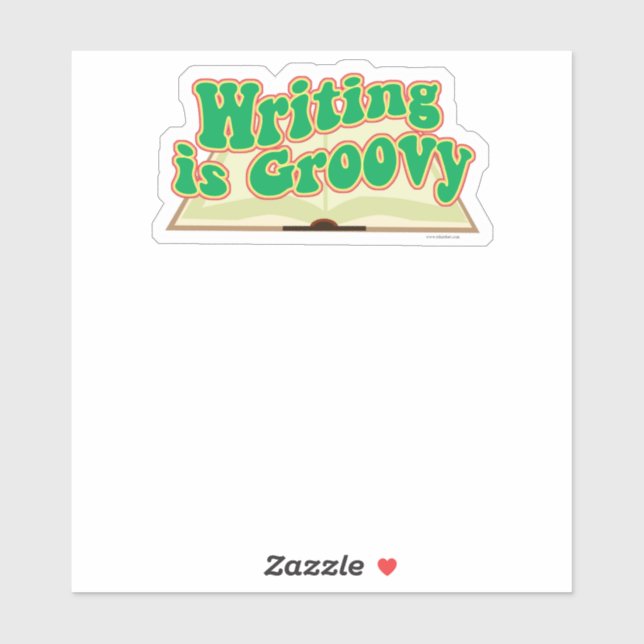 Writing Is Groovy Retro Author Design Sticker (Sheet)