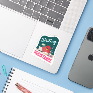 "Writing is My Resistance" compact version Sticker