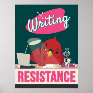 Writing Is My Resistance – Retro Style Print