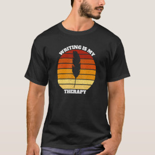 Writing Is My Therapy Retro Vintage Sunset T-Shirt