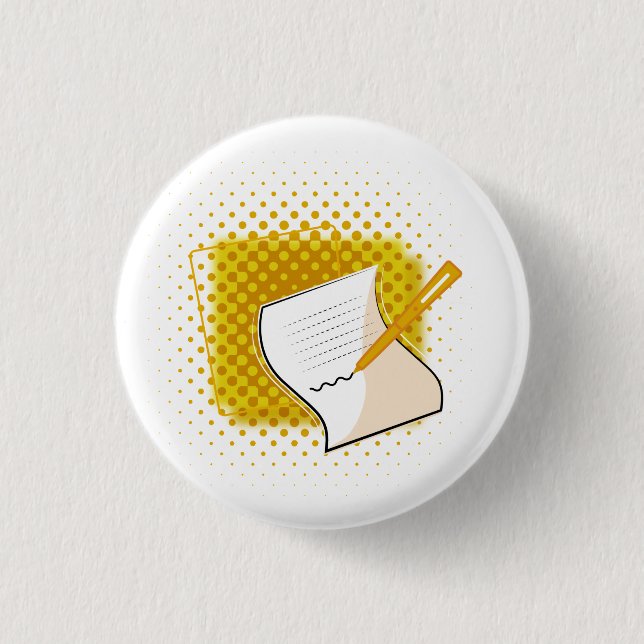 Writing Lover  Button (Front)