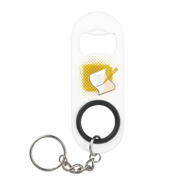 Writing Lover  Keychain Bottle Opener (Front)