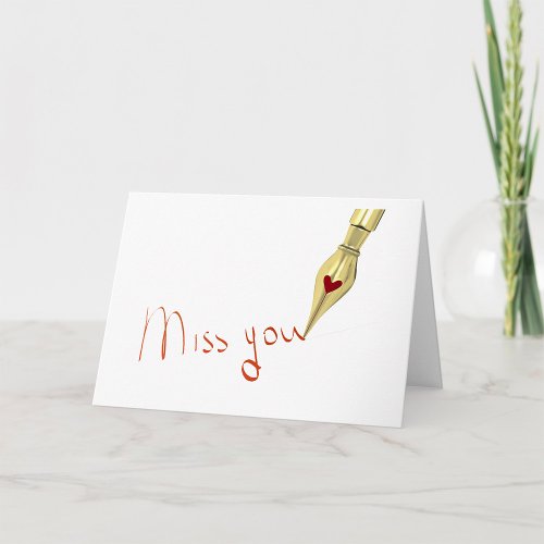 Writing Miss You Greeting Cards