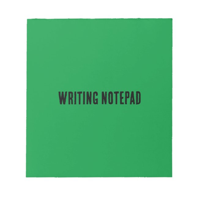 Writing-Notepad Printed Kelly green background Notepad (Front)
