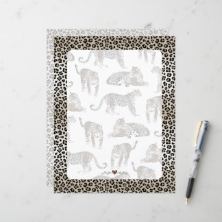 Writing Paper Sheet, Leopard Print, 
