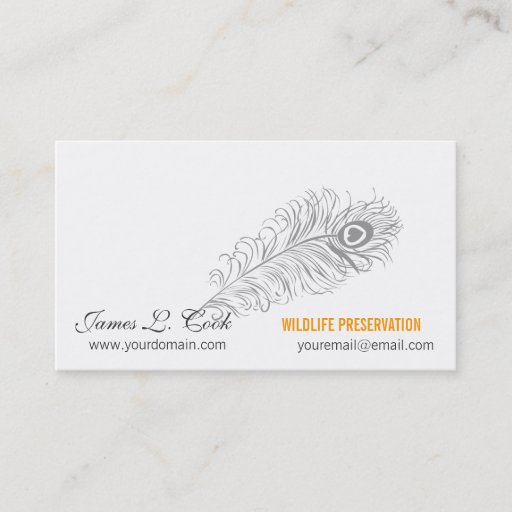 Customizable Writing Pen Classic Peacock Feathers Business Card Templates