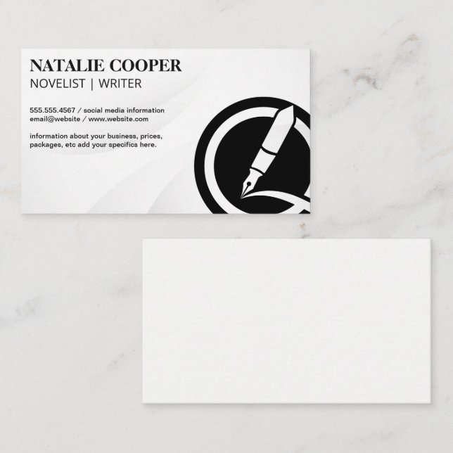 Writing Pen Logo Business Card (Front/Back)