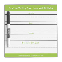 Writing Practice Name Birthday No Trace Green