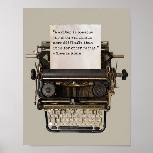 Writing Quote  Typewriter Poster