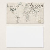 Writing Text Map of the World Map (Front & Back)