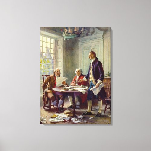 Writing the Declaration of Independence 1776 Canvas Print