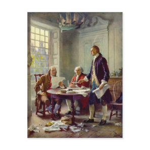 Writing the Declaration of Independence 1776 Postcard