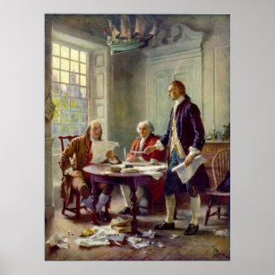 Writing the Declaration of Independence 1776 Poster
