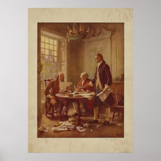 Writing the Declaration of Independence by Ferris Poster (Front)