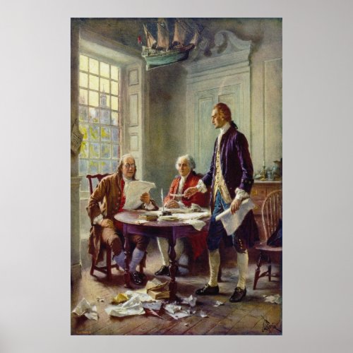 Writing the Declaration of Independence by Ferris Poster