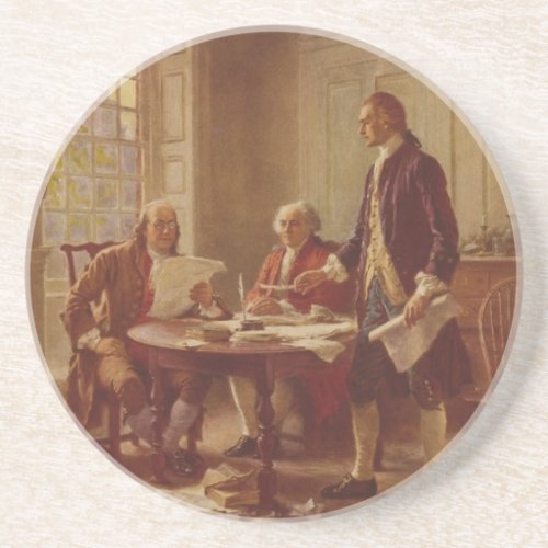 Writing the Declaration of Independence by Ferris Sandstone Coaster