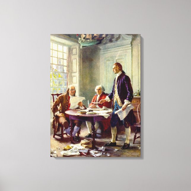 Writing The Declaration Of Independence Canvas Print (Front)
