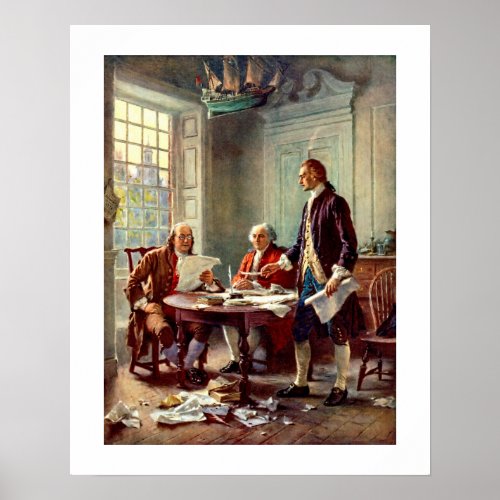 Writing the Declaration of Independence Fine Art Poster