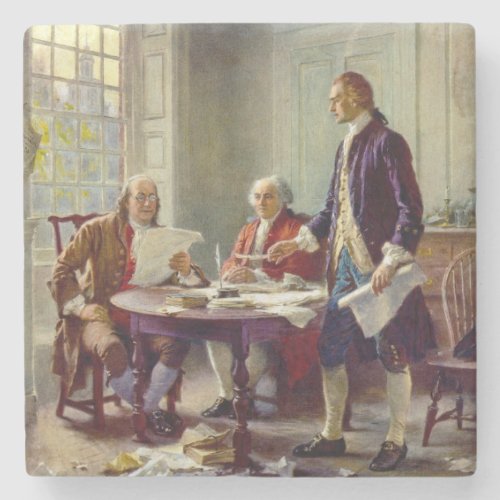 Writing the Declaration of Independence USA Stone Coaster