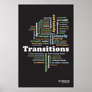 Writing Transitions 24" x 36" Classroom Poster