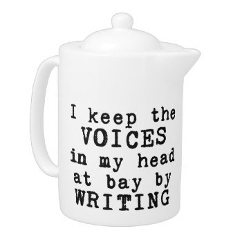 Writing/voices Teapot by WritersBloq at Zazzle