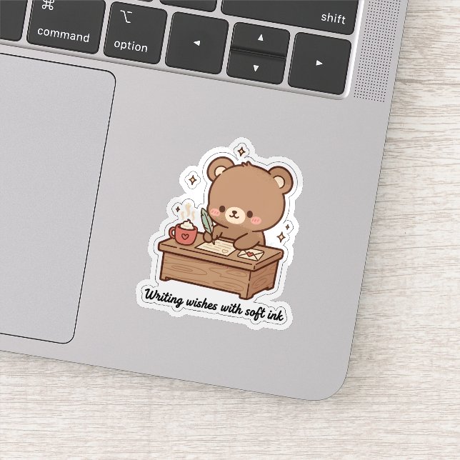Writing Wishes with Soft Ink | Cute Bear Writing  Sticker (Detail)