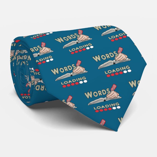 Writing Words Neck Tie (Rolled)