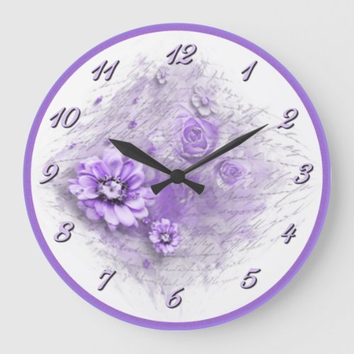 Written In Floral Lavender Wall Clock