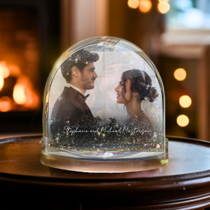 Written in the Stars 2 Photo Simple Modern Script  Snow Globe