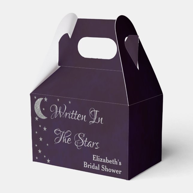 Written In The Stars Bridal Shower Favor Boxes (Front Side)