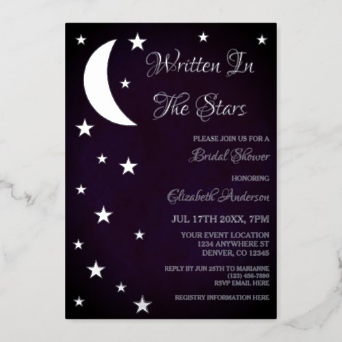 Written In The Stars Bridal Shower Foil Invitation