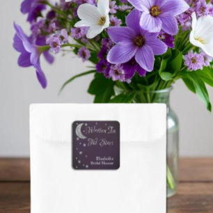 Written In The Stars Bridal Shower Square Sticker