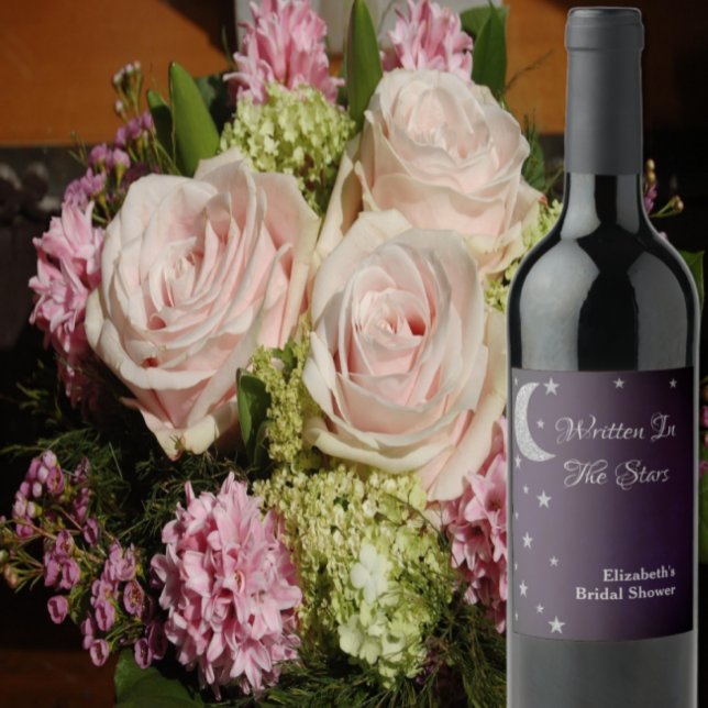 Written In The Stars Bridal Shower Wine Label (Creator Uploaded)
