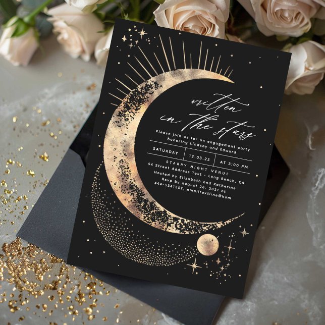 Written in the Stars Celestial Engagement Party Invitation (Written in the Stars Engagement Party Invitation)