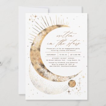 Written In The Stars Celestial Engagement Party Invitation by lovelywow at Zazzle