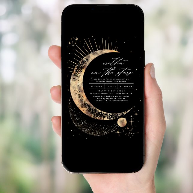 Written in the Stars Celestial Engagement Party Invitation (Front Digital)