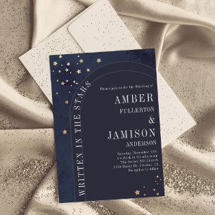 Written in the Stars Celestial Moody Wedding Invitation
