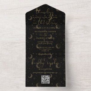 Written In The Stars Celestial QR Code Wedding All In One Invitation