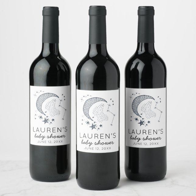 Written in the Stars Couples' Baby Shower Wine Label (Bottles)