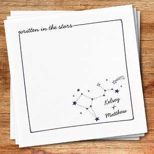 Written in the Stars Custom Name Celestial Wedding Napkins